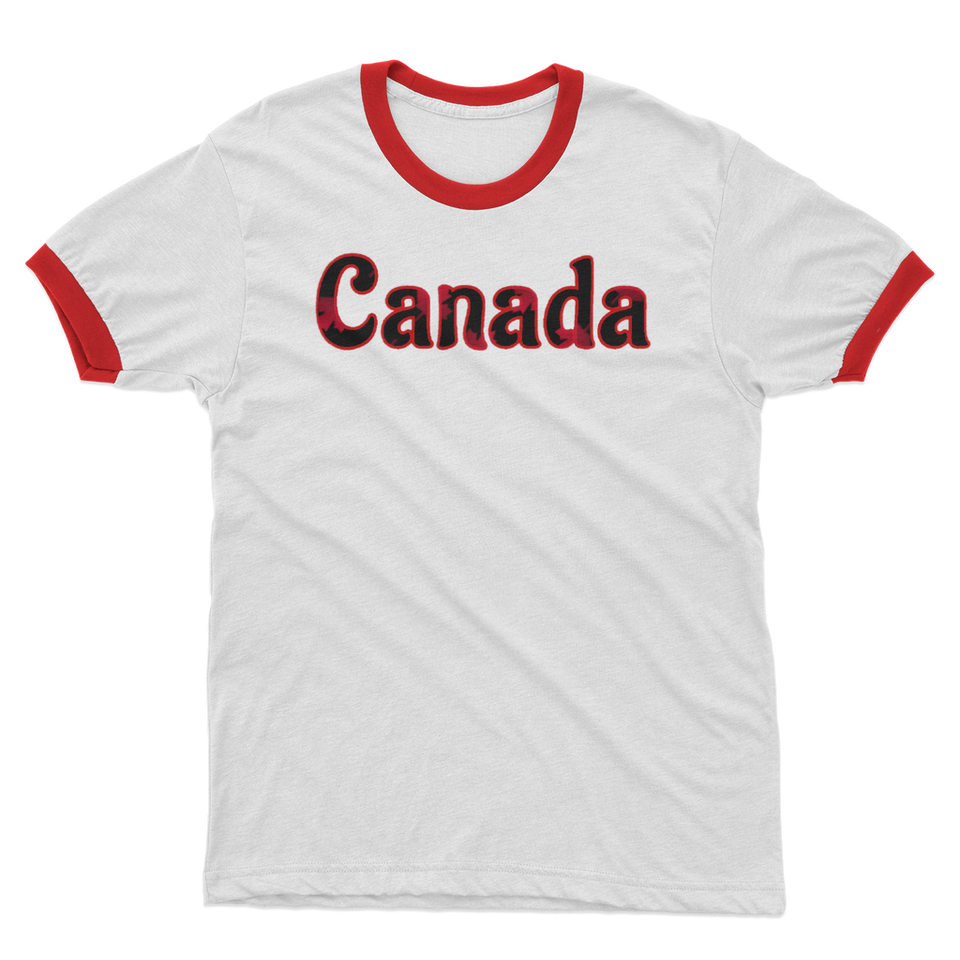 211INC Men's Red Leaf Letter Ringer T-Shirt