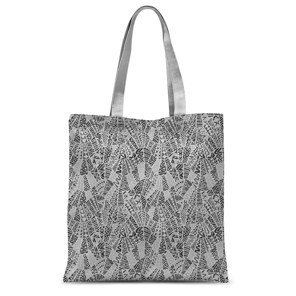 211INC Grey Patterned Classic Tote Bag - 211 INC