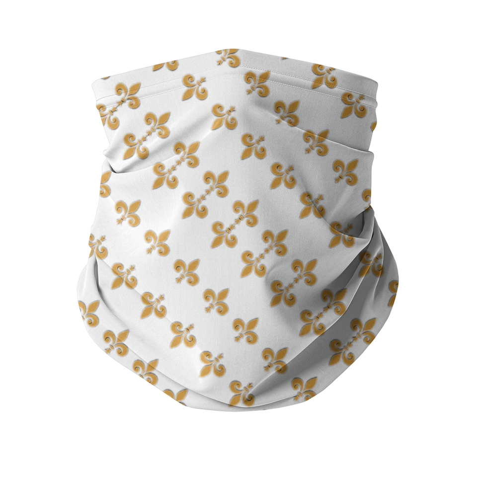 211inc Gold Fleur White Neck Gaiter