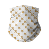 211inc Gold Fleur White Neck Gaiter