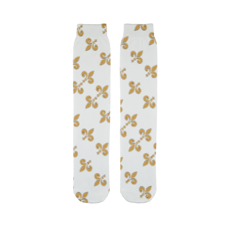 211INC Gold Fleur Sublimation Tube Sock