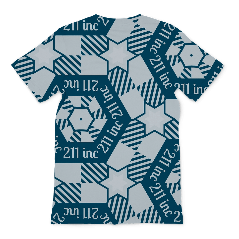 211INC Mens Teal/Grey Logo S/S T-Shirt - 211 INC