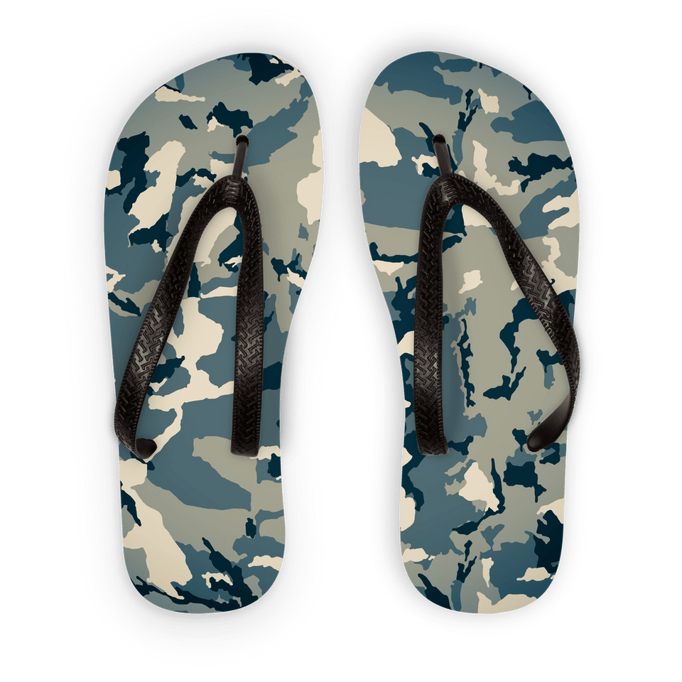 211INC Green Camouflage Adult Flip Flops - 211 INC