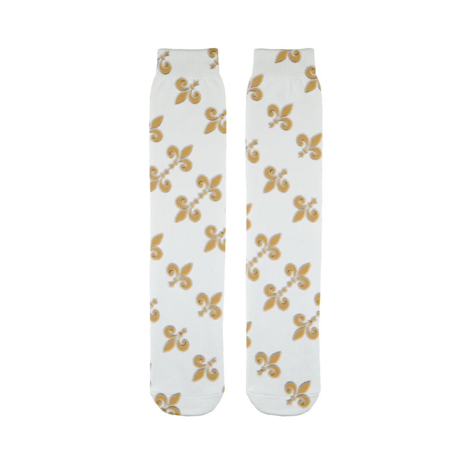 211INC Gold Fleur Sublimation Tube Sock