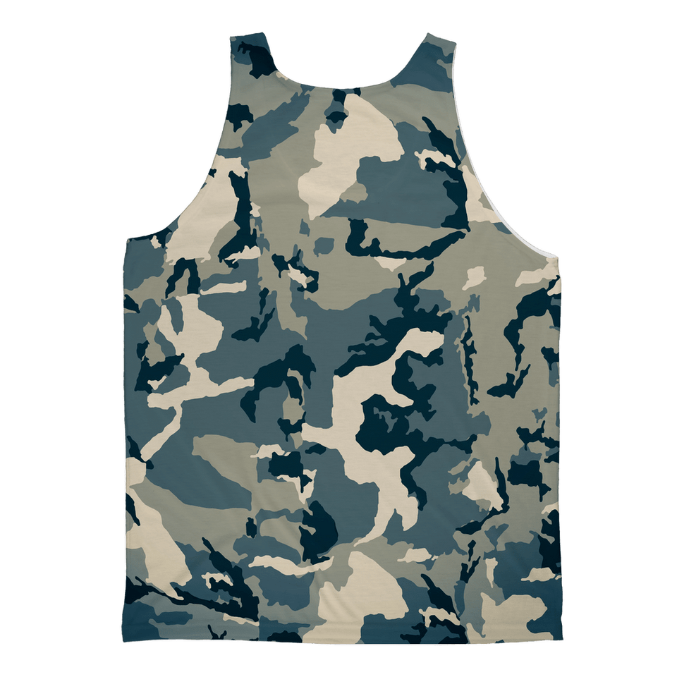 211INC Mens Green Camo Sublimation Adult Tank Top - 211 INC