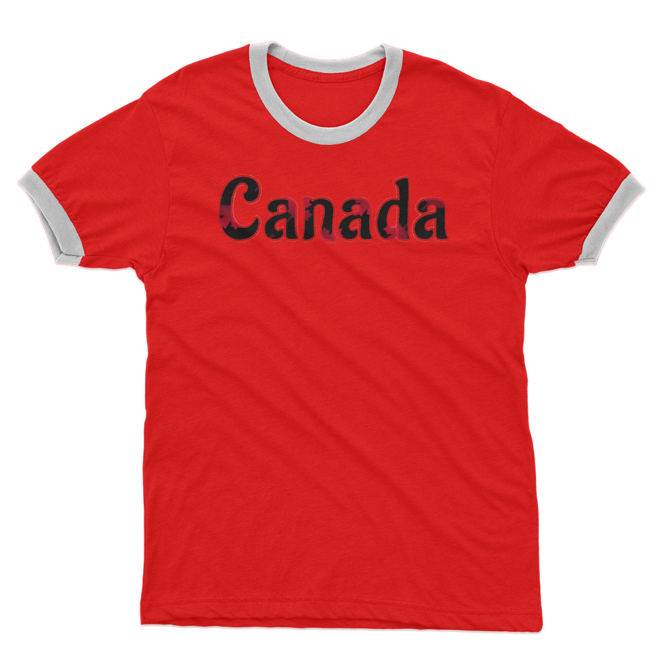 211INC Men's Red Leaf Letter Ringer T-Shirt