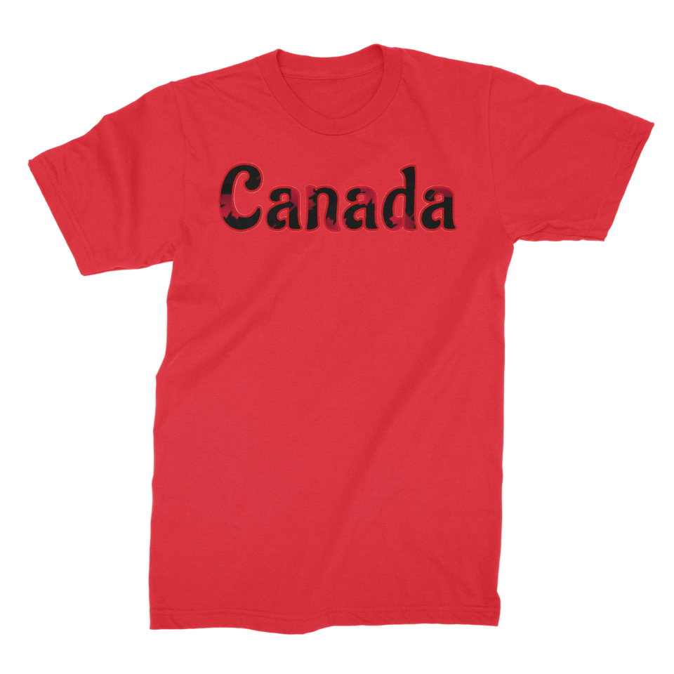 211INC Men's Red Leaf Lettering Premium Jersey Men's T-Shirt