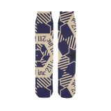 211INC Blue/Tan Logo Printed Tube Sock - 211 INC