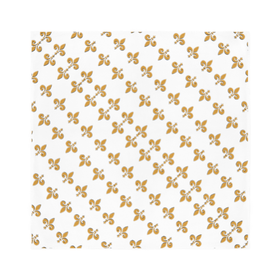 211INC Gold Fleur White Bandana