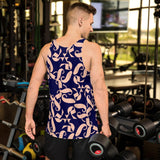 211INC Mens Spoken Word Blue/Tan Tank Top - 211 INC