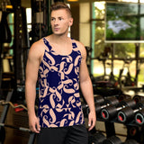 211INC Mens Spoken Word Blue/Tan Tank Top - 211 INC