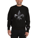 Mens Black Camo Fleur-De-Lis Sweatshirt - 211 INC