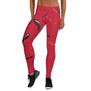 211INC Womens Red Marble Leggings - 211 INC