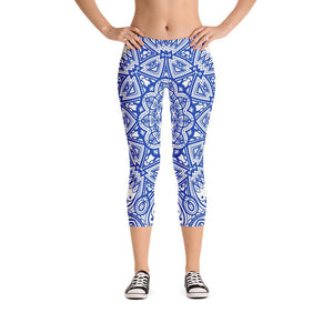 211INC Womens Blue China Capri Leggings - 211 INC