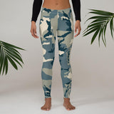 Womens Green Camouflage  Leggings - 211 INC