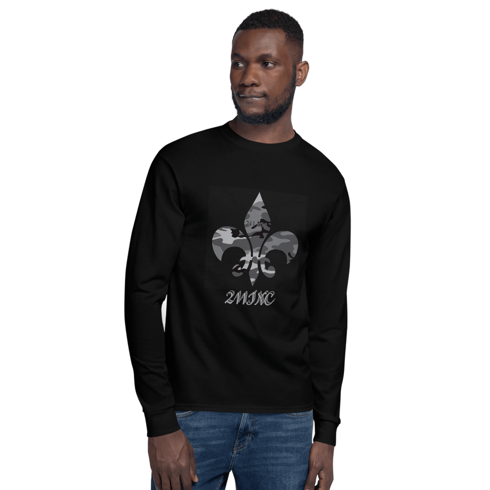 211INC Men's Camo Fleur Black Long Sleeve Shirt - 211 INC