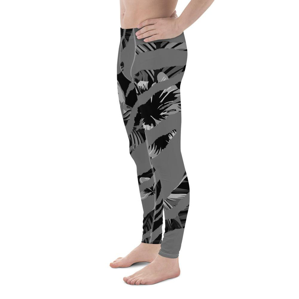 211INC Men's Grey Striped Rain Forest Leggings - 211 INC