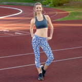 211INC Womens Blue China Capri Leggings - 211 INC