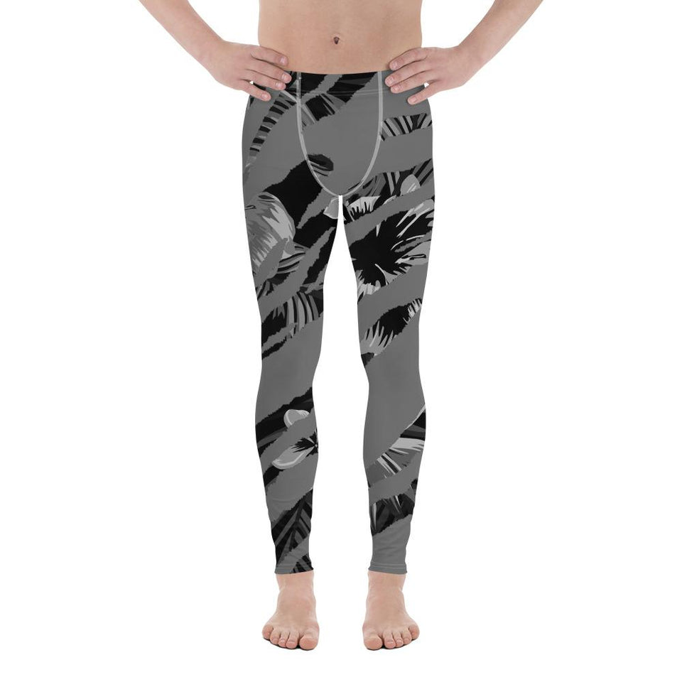211INC Men's Grey Striped Rain Forest Leggings - 211 INC