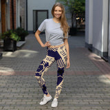 211INC Womens Blue/Tan All Over Print Leggings - 211 INC