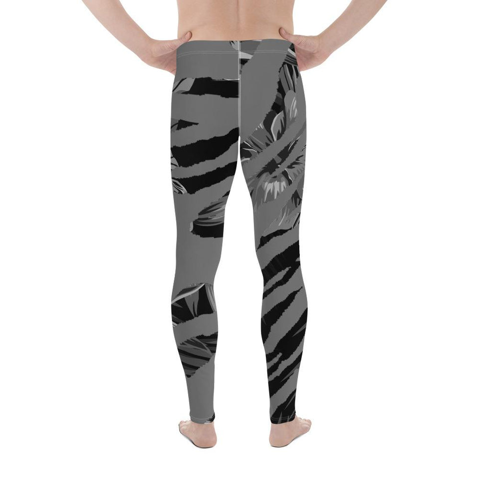 211INC Men's Grey Striped Rain Forest Leggings - 211 INC
