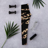 211INC Womens Blk Leopard Stripe Leggings - 211 INC