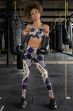 211INC Womens Blue/Tan All Over Print Leggings - 211 INC