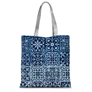211INC Blue Patterned Classic Tote Bag - 211 INC