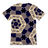 211INC Mens Navy/Tan Printed Logo T-Shirt - 211 INC