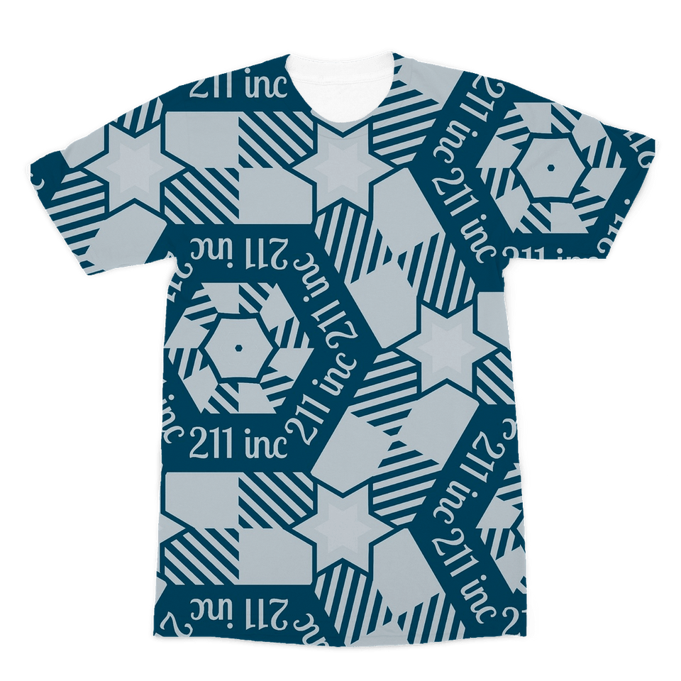 211INC Mens Teal/Grey Logo S/S T-Shirt - 211 INC