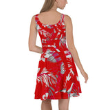 Women's Red Floral Skater Dress - 211 INC